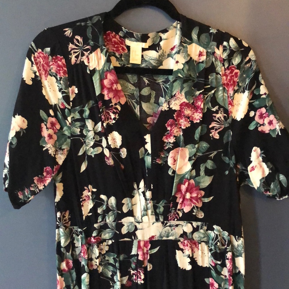 H&M floral maxi midi dress size 10